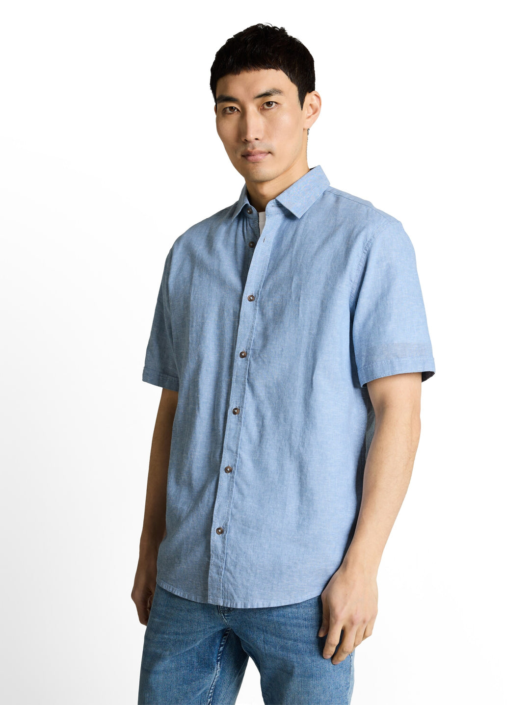 cotton linen shirt, bleeched blue chambray 39542 Bild 6