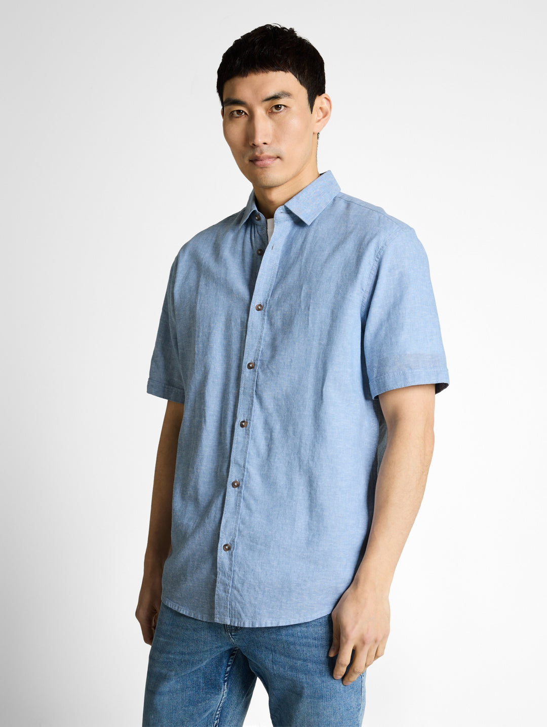 cotton linen shirt, bleeched blue chambray 39542 Bild 6