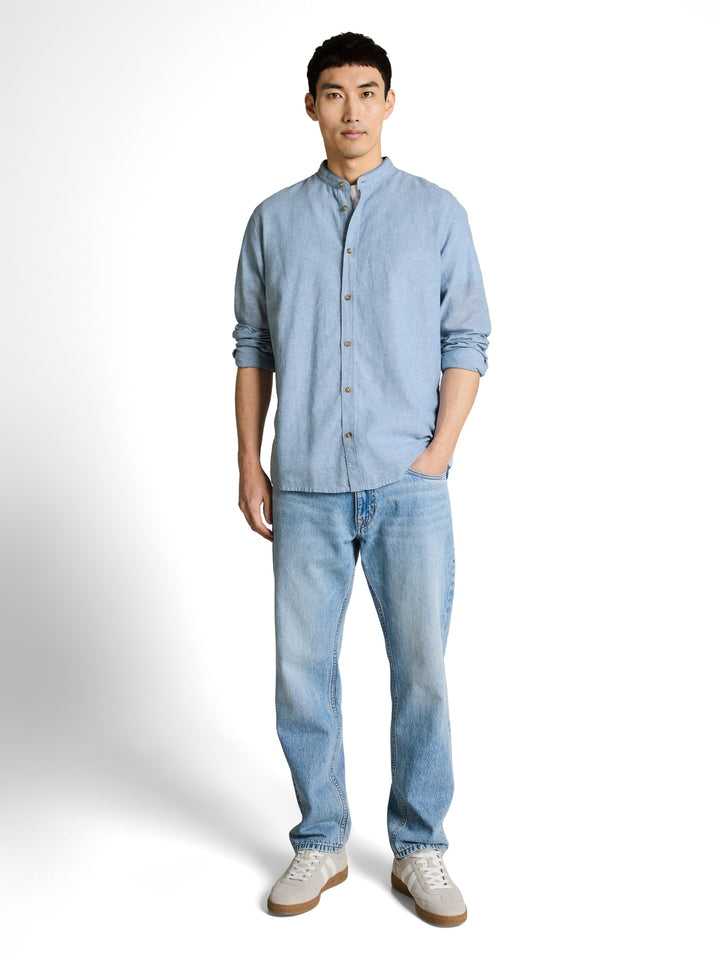 cotton linen shirt, bleeched blue chambray 39542 Bild 3