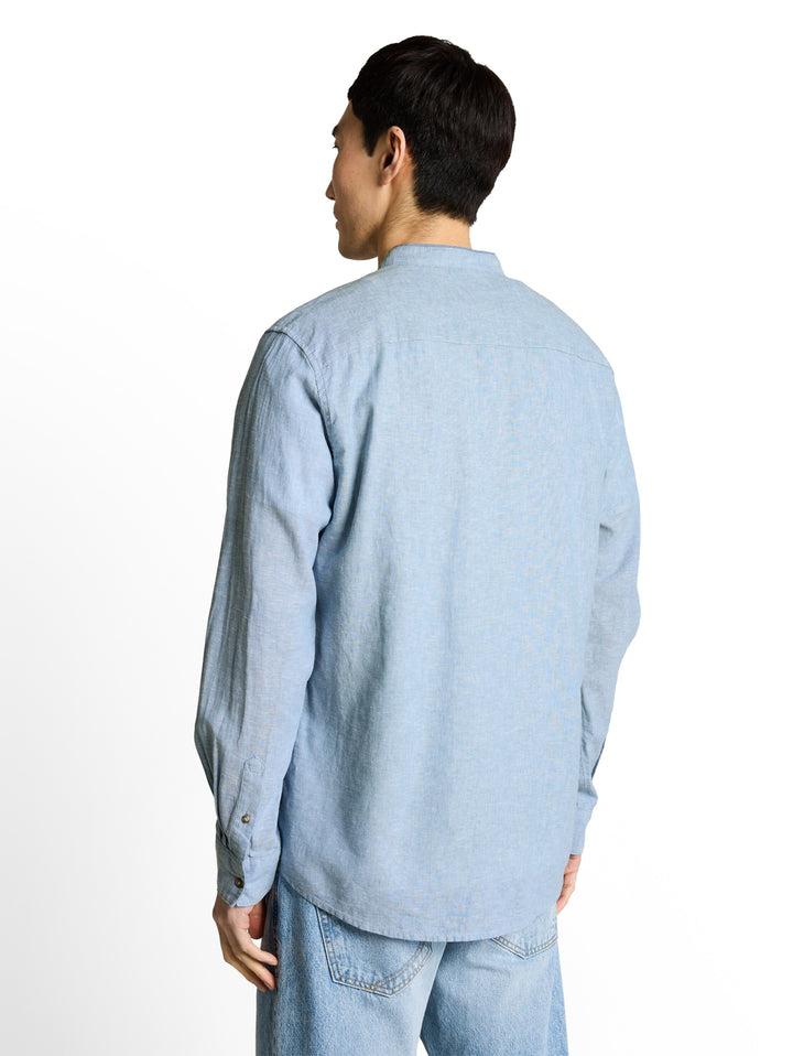 cotton linen shirt, bleeched blue chambray 39542 Bild 4