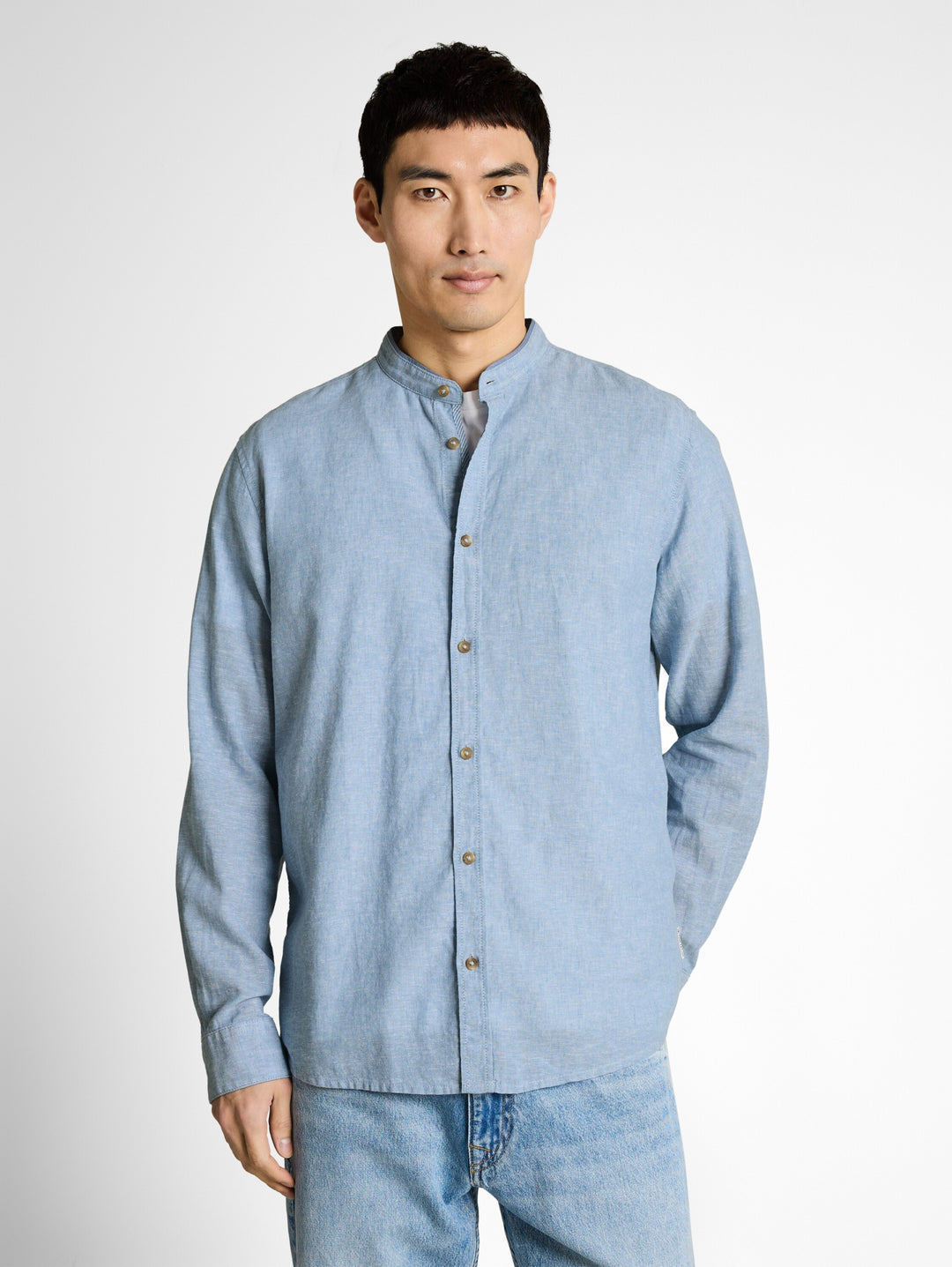 cotton linen shirt, bleeched blue chambray 39542 Bild 6