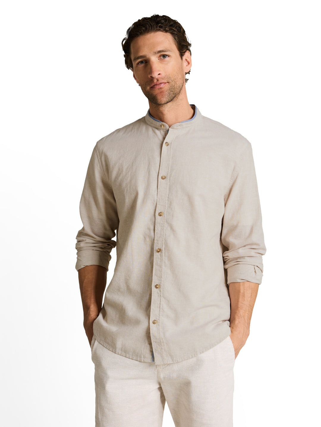 cotton linen shirt, cashew beige chambray 39587 Bild 5