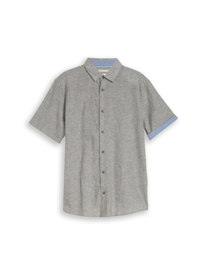 cotton linen shirt, faded leaf green chambray 39545 Bild 1