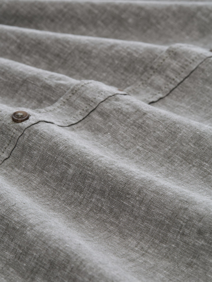 cotton linen shirt, faded leaf green chambray 39545 Bild 2