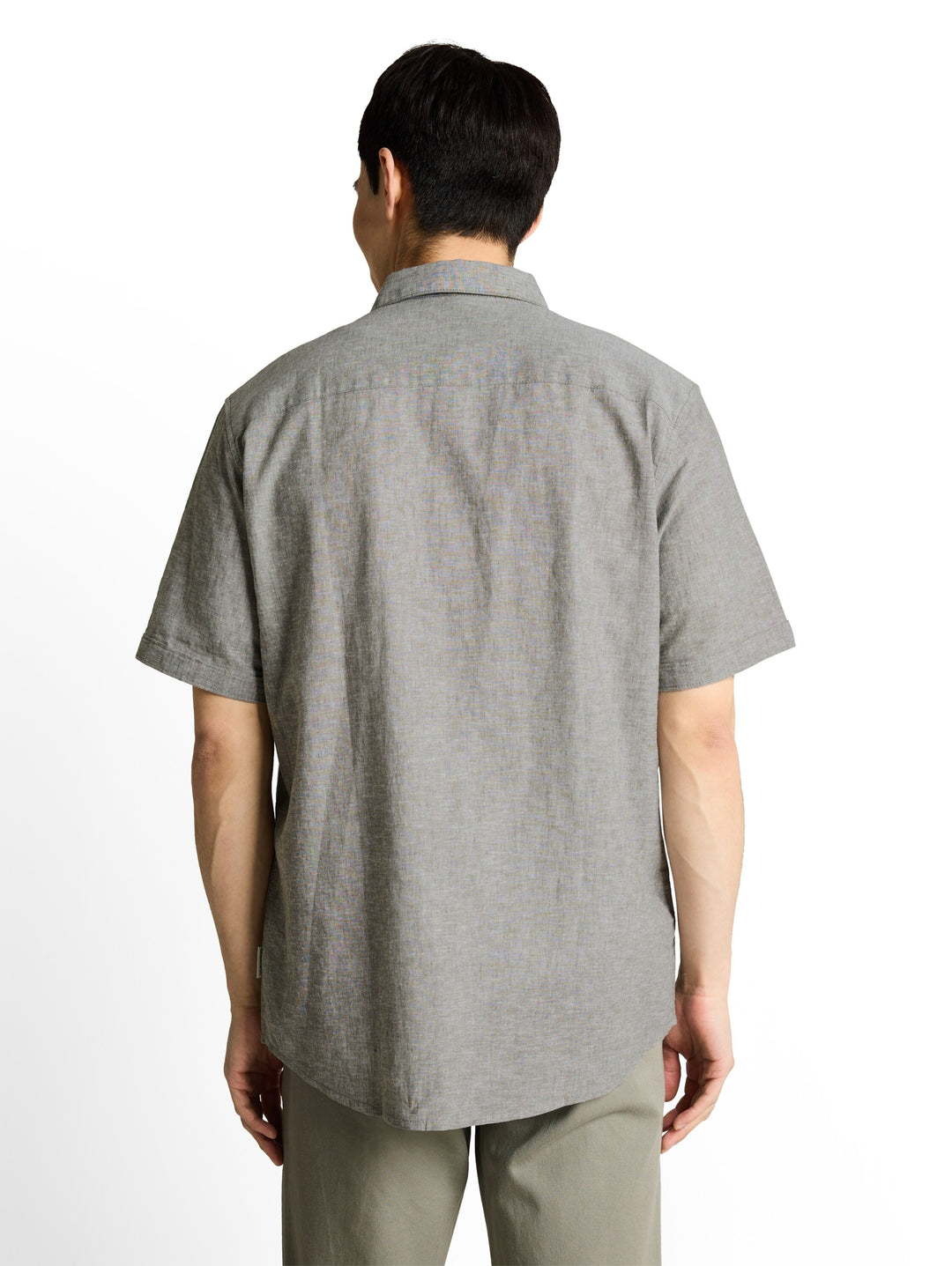 cotton linen shirt, faded leaf green chambray 39545 Bild 4