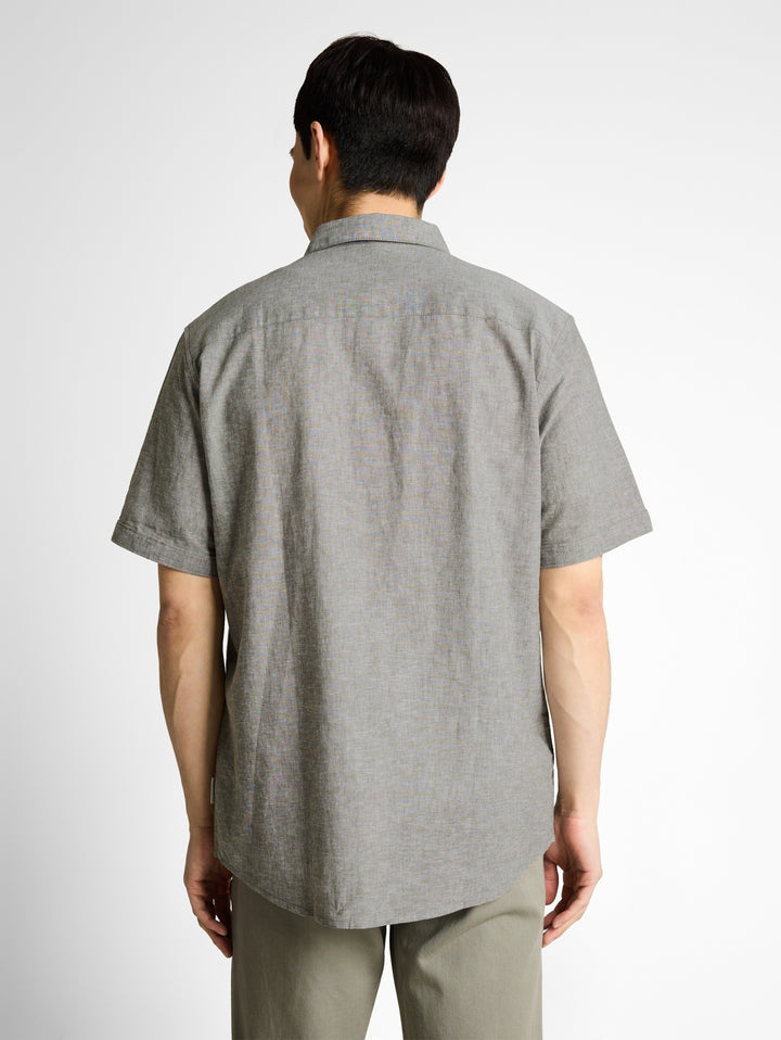 cotton linen shirt, faded leaf green chambray 39545 Bild 4