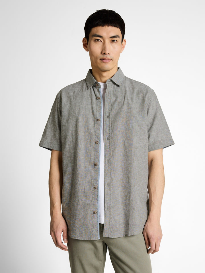 cotton linen shirt, faded leaf green chambray 39545 Bild 5