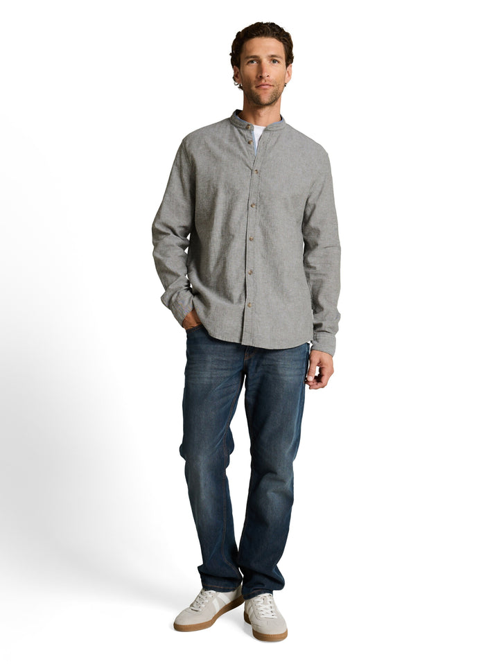 cotton linen shirt, faded leaf green chambray 39545 Bild 3