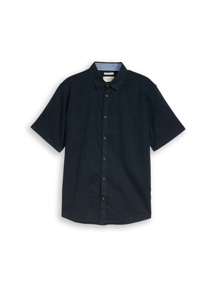 cotton linen shirt, sky captain blue 10668 Bild 1