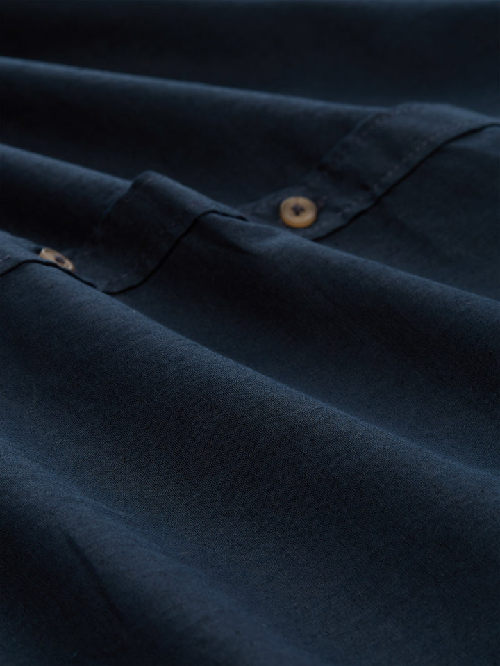 cotton linen shirt, sky captain blue 10668 Bild 2