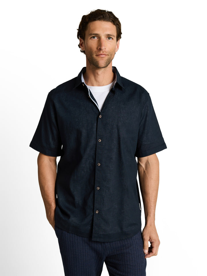 cotton linen shirt, sky captain blue 10668 Bild 5