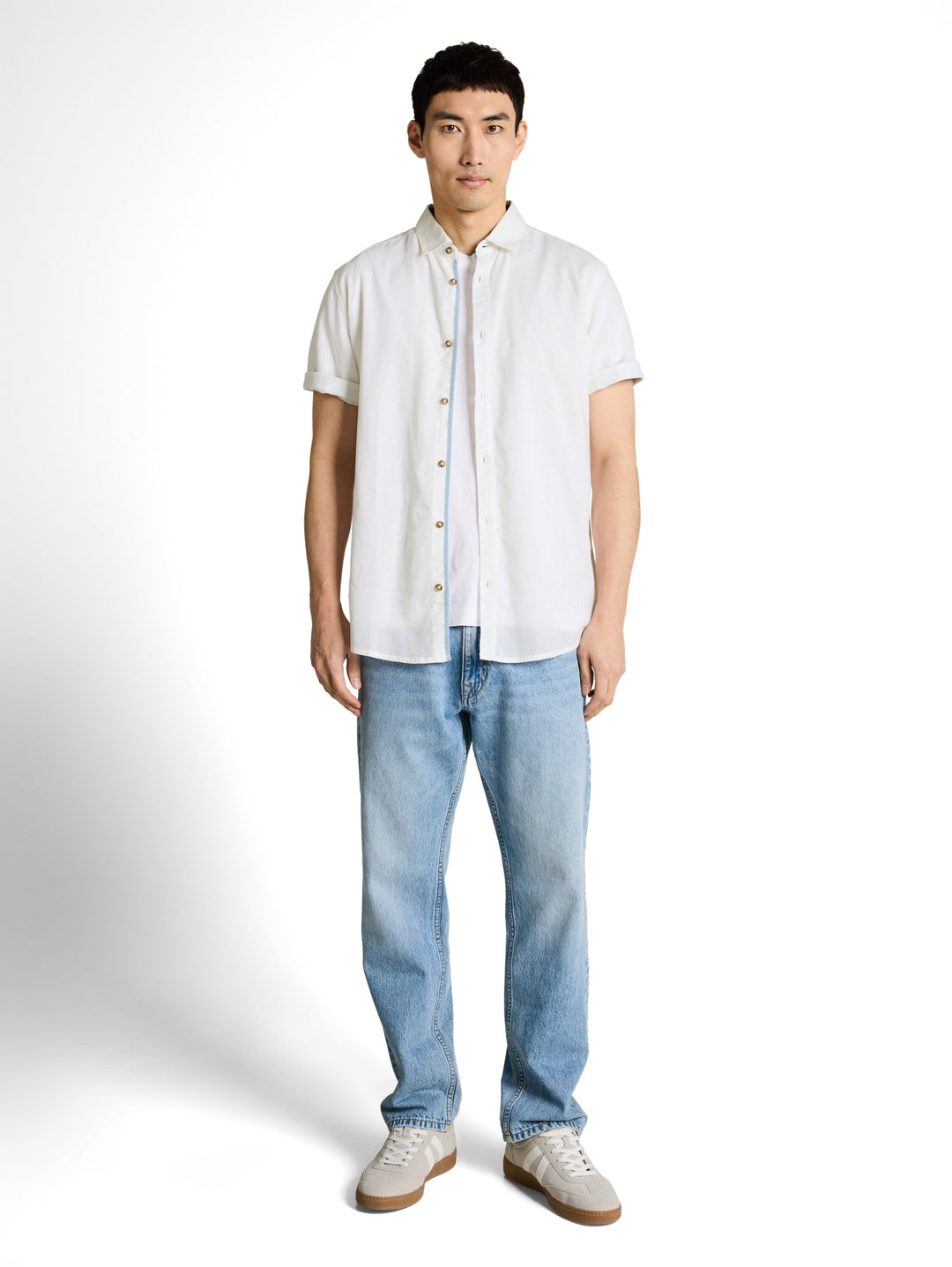 cotton linen shirt, White 20000 Bild 3