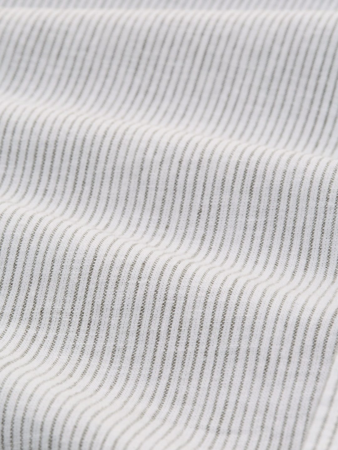 cotton linen shirt, white leaf green small stripe 39637 Bild 2