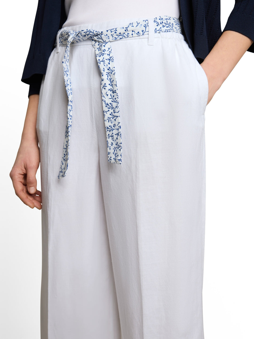 culotte linen pants, White 20000 Bild 6