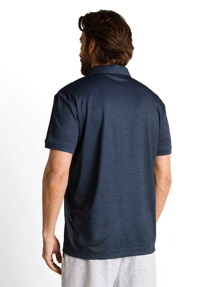 decorated polo, navy two tone pique 18059 Bild 4
