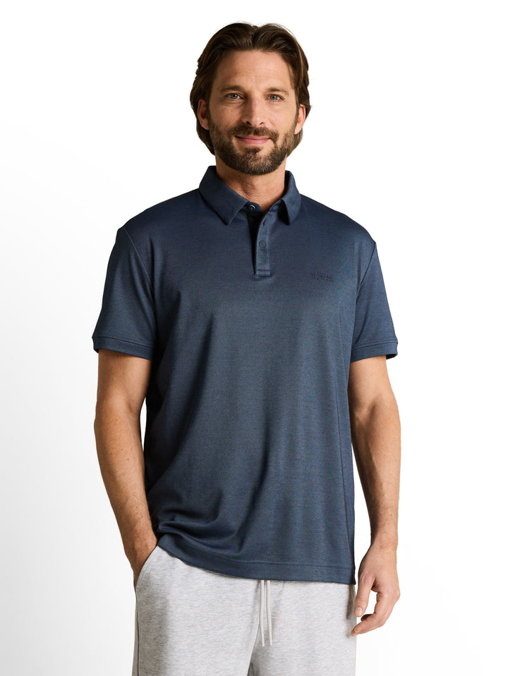 decorated polo, navy two tone pique 18059 Bild 6