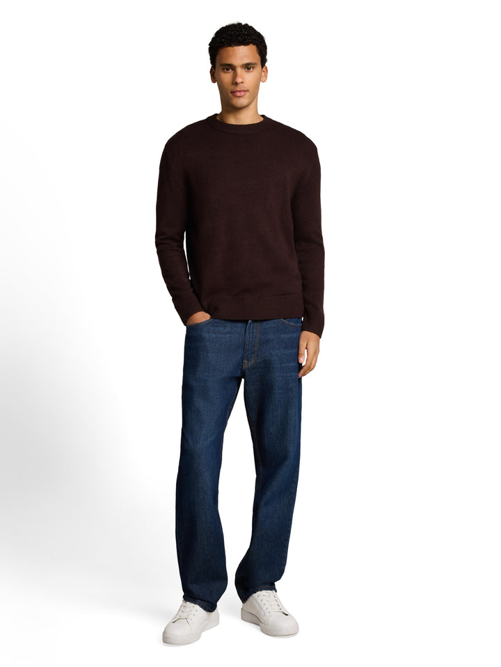 basic crew neck knit, dark plum 40587 Bild 3