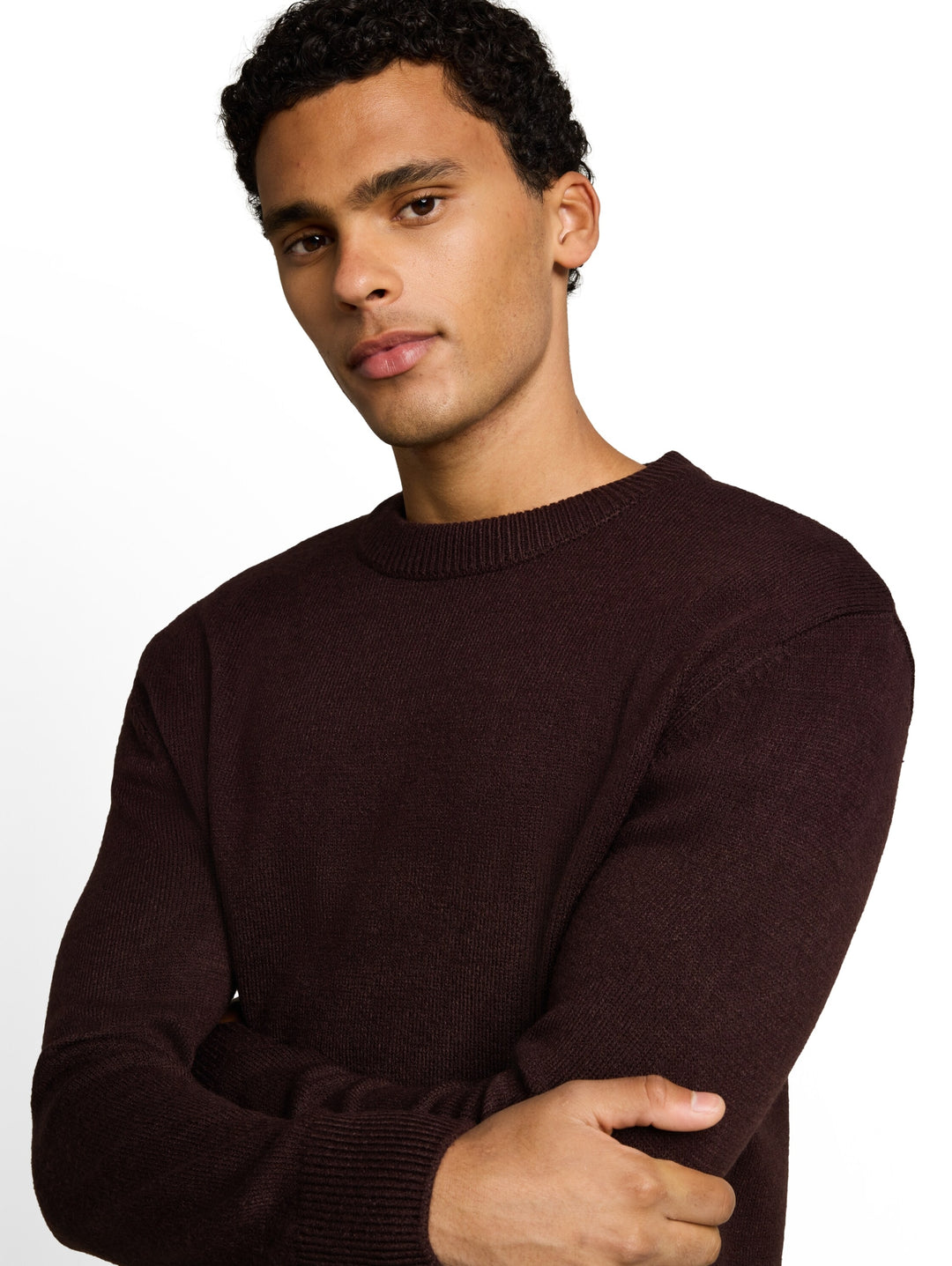 basic crew neck knit, dark plum 40587 Bild 6
