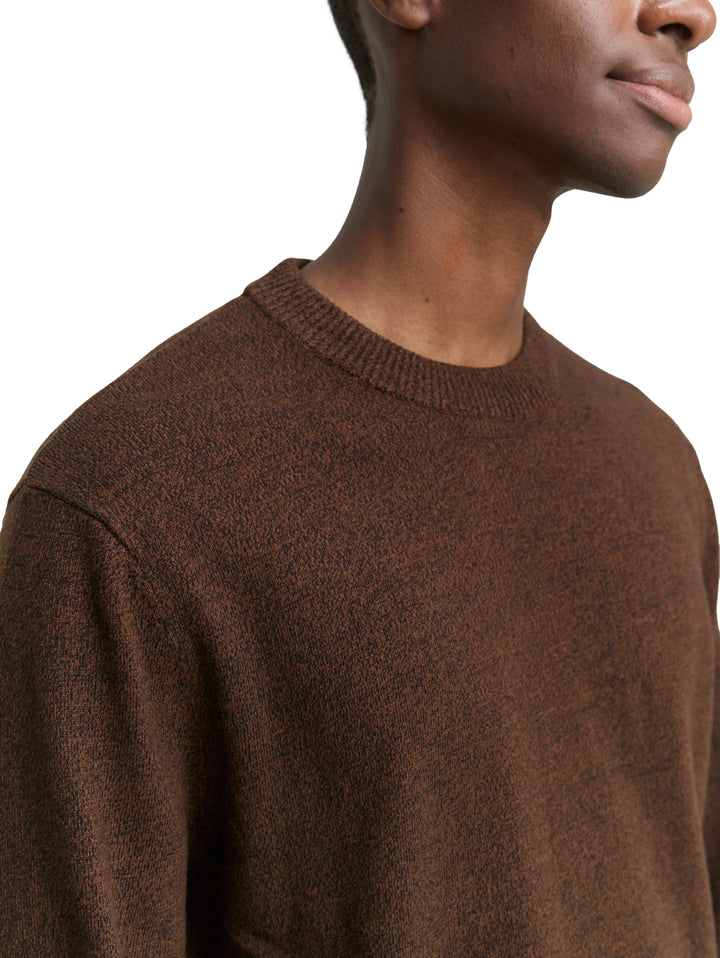 Basic crewneck knit, brown black mouline 39237 Bild 6