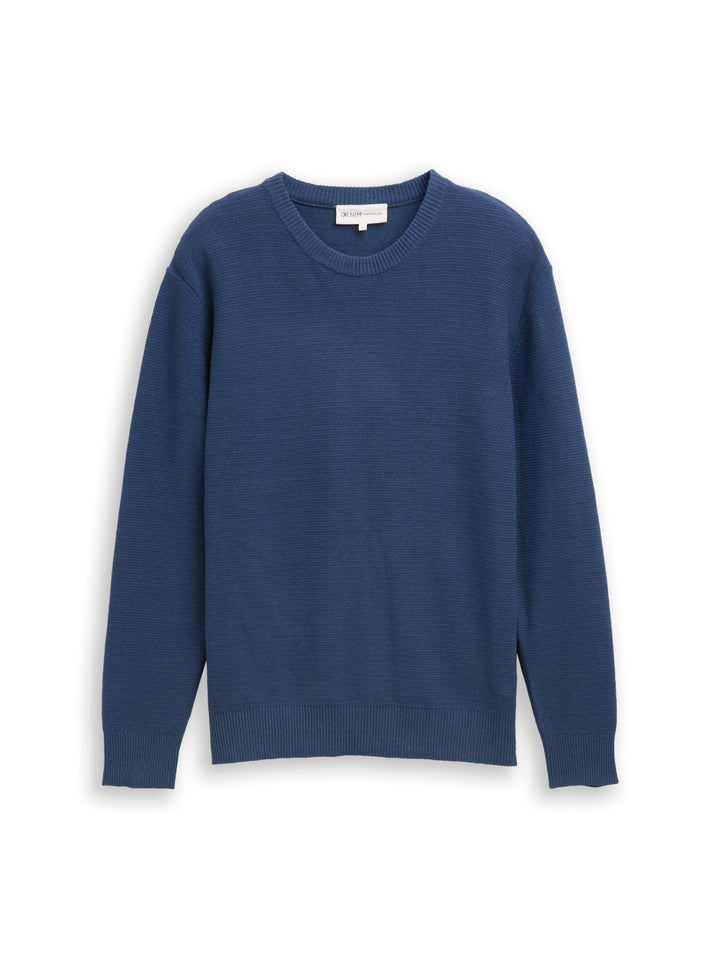 basic fine stripe crew neck kn, Ocean Night Blue 11210 Bild 1