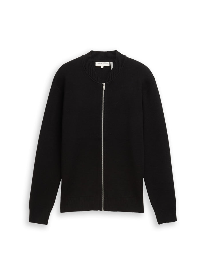 basic knitted bomber jacket, Black 29999 Bild 1