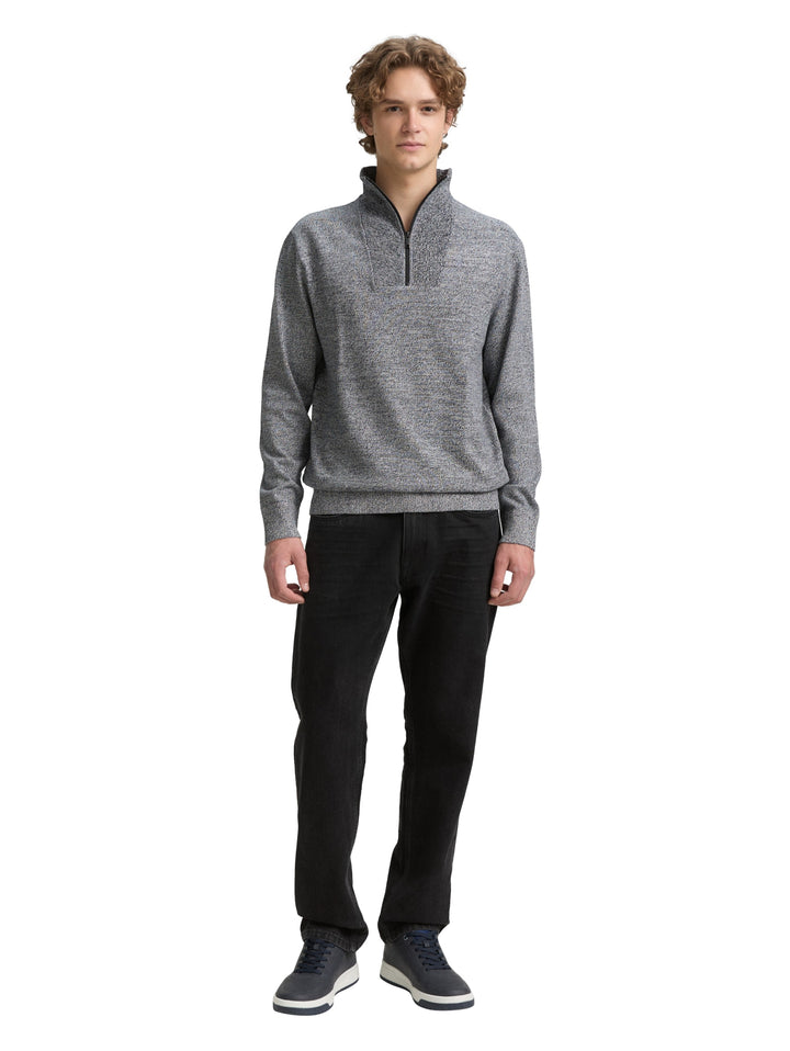 basic knitted troyer, navy white mouline 36241 Bild 3