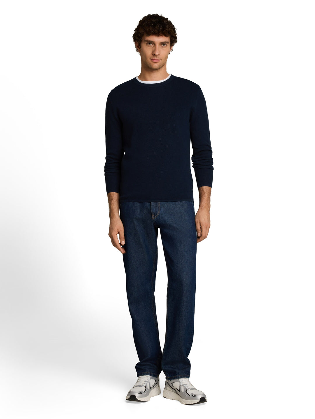 basic structred crew neck knit, sky captain blue 10668 Bild 3