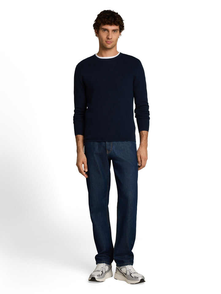 basic structred crew neck knit, sky captain blue 10668 Bild 3