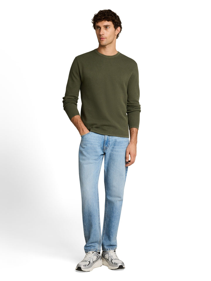 basic structred crew neck knit, urban olive green 23802 Bild 3