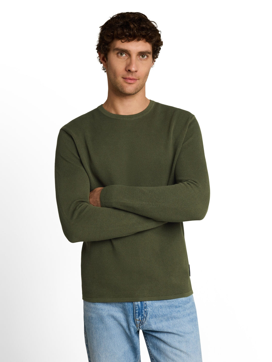 basic structred crew neck knit, urban olive green 23802 Bild 5