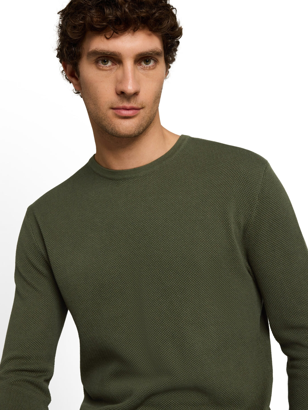 basic structred crew neck knit, urban olive green 23802 Bild 6