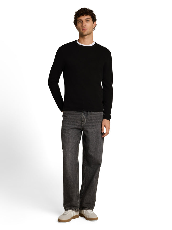basic structred crew neck knit, Black 29999 Bild 3