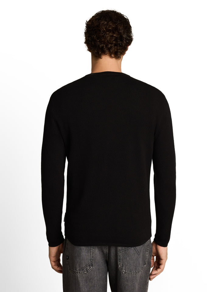 basic structred crew neck knit, Black 29999 Bild 4