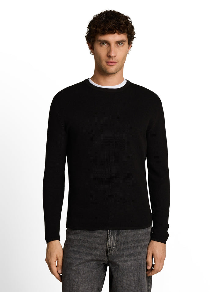 basic structred crew neck knit, Black 29999 Bild 5