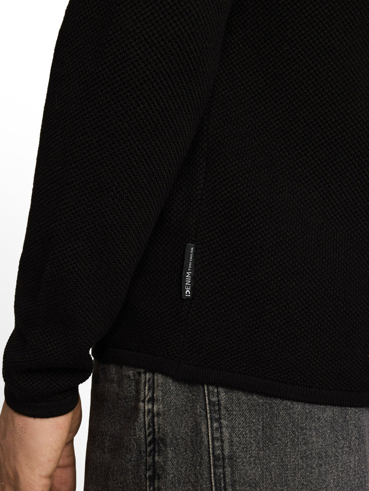 basic structred crew neck knit, Black 29999 Bild 6