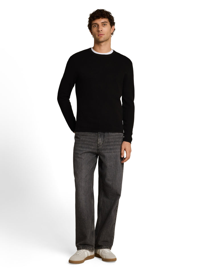 basic structred crew neck knit, Black 29999 Bild 8