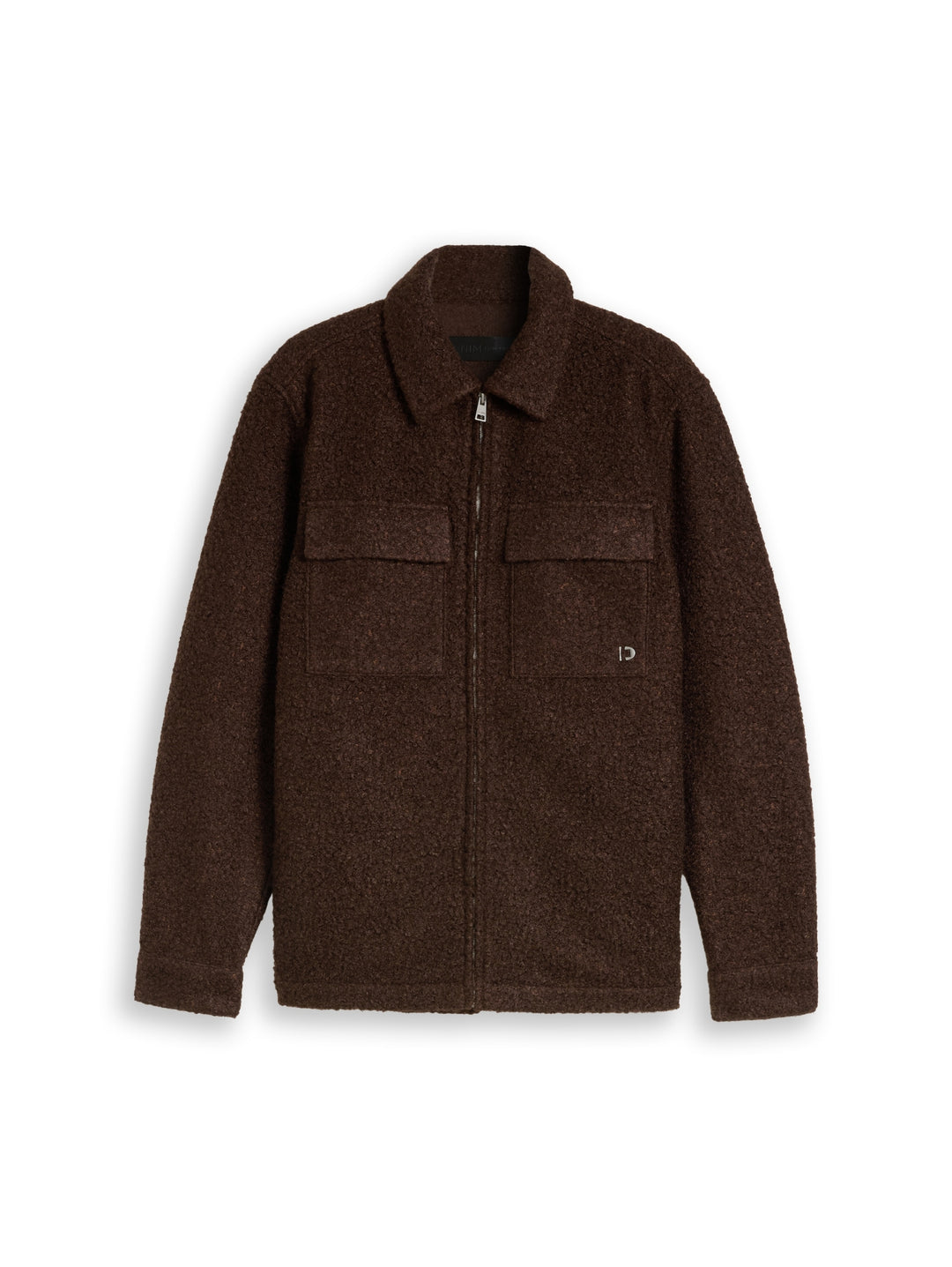 bouclé overshirt, cool dark brown melange 40768 Bild 1