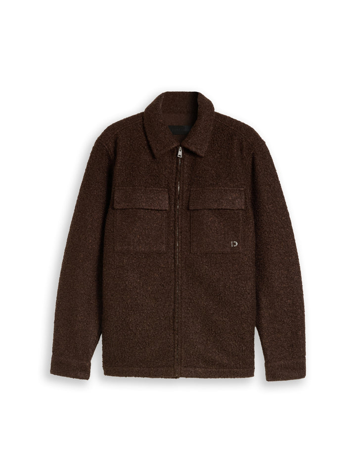 bouclé overshirt, cool dark brown melange 40768 Bild 1
