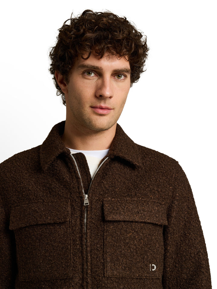 bouclé overshirt, cool dark brown melange 40768 Bild 5