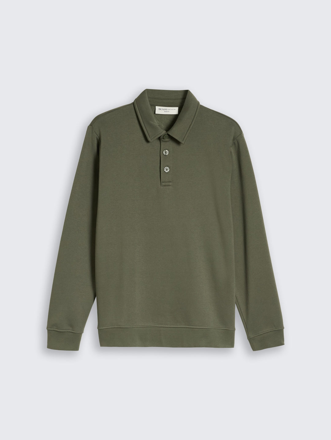 buttoned polo collar sweatshir, urban olive green 23802 Bild 1