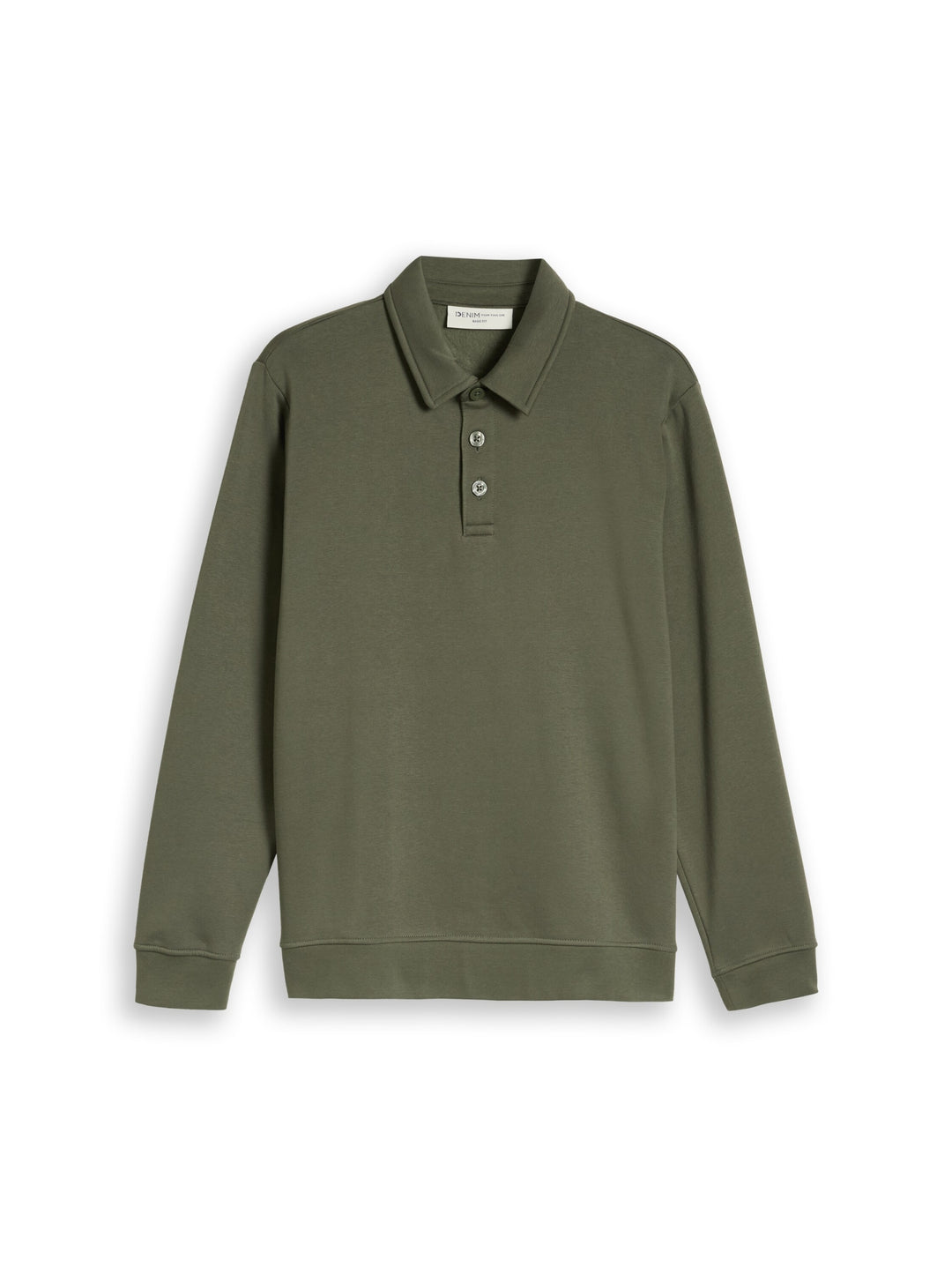 buttoned polo collar sweatshir, urban olive green 23802 Bild 1
