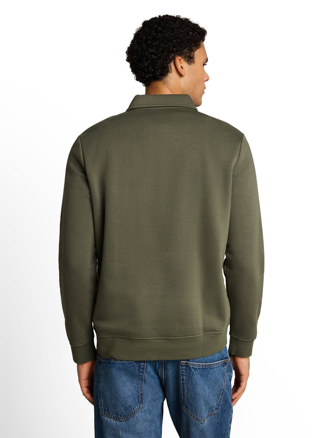 buttoned polo collar sweatshir, urban olive green 23802 Bild 4