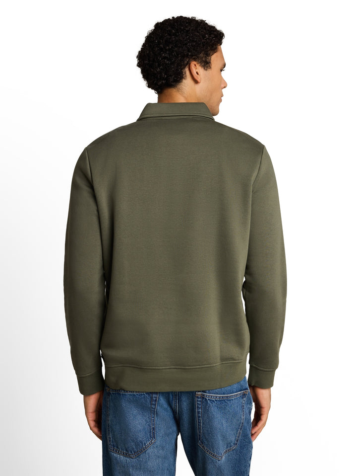 buttoned polo collar sweatshir, urban olive green 23802 Bild 4