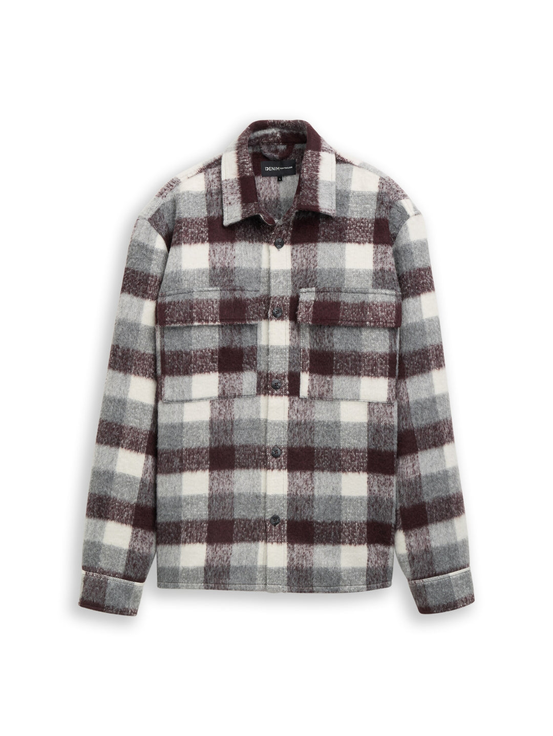 checked woolish overshirt, brown grey check 40651 Bild 1