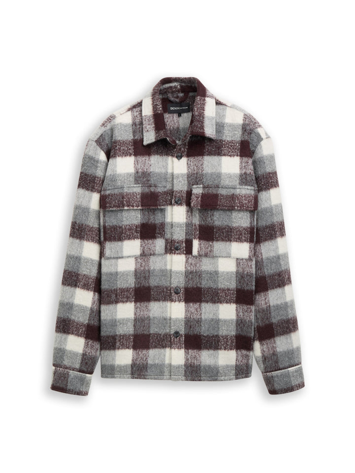 checked woolish overshirt, brown grey check 40651 Bild 1