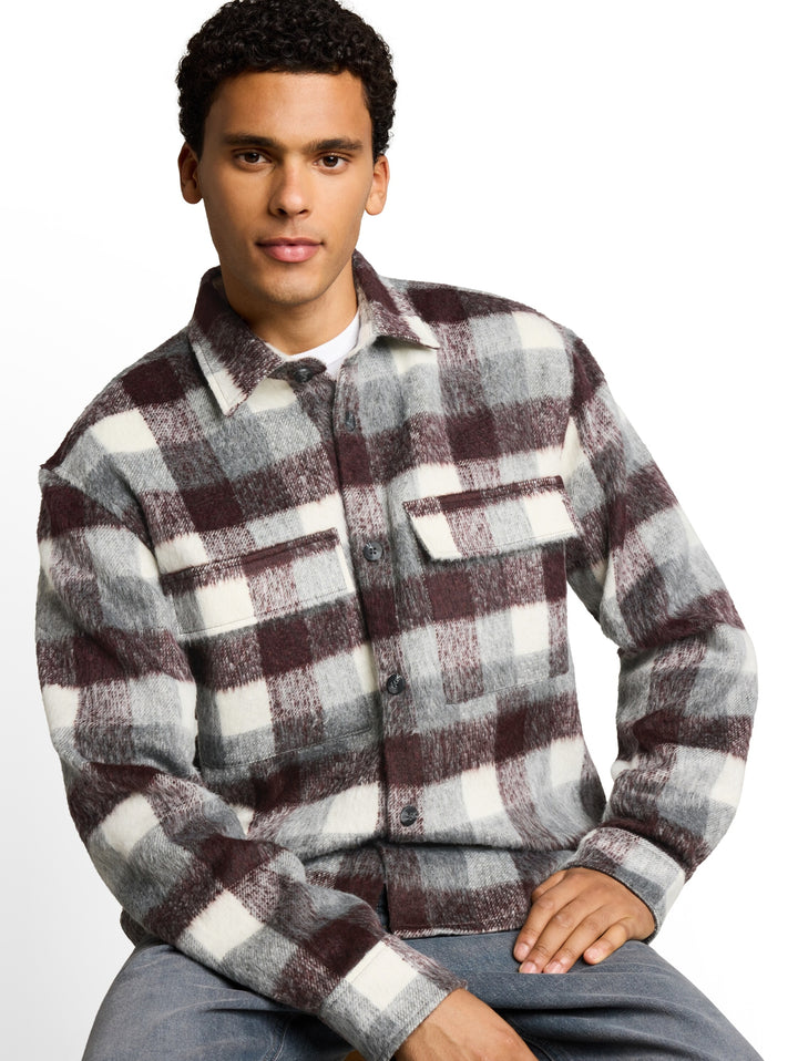 checked woolish overshirt, brown grey check 40651 Bild 6