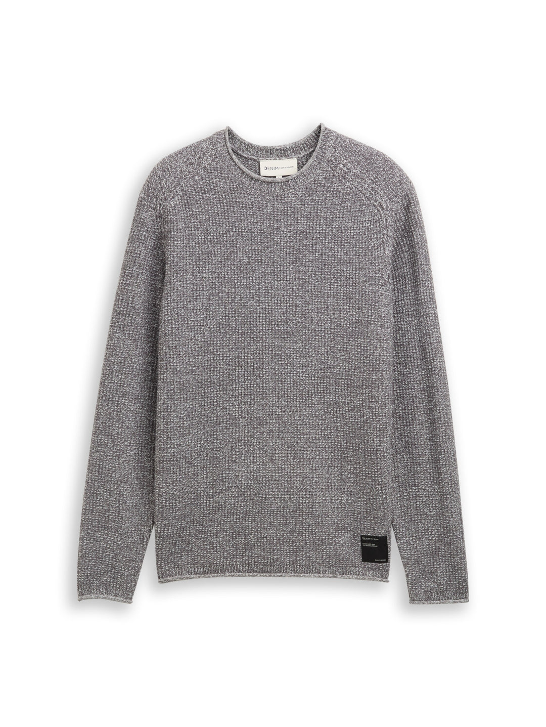 cosy structured two tone crew, grey white mouline 19704 Bild 1