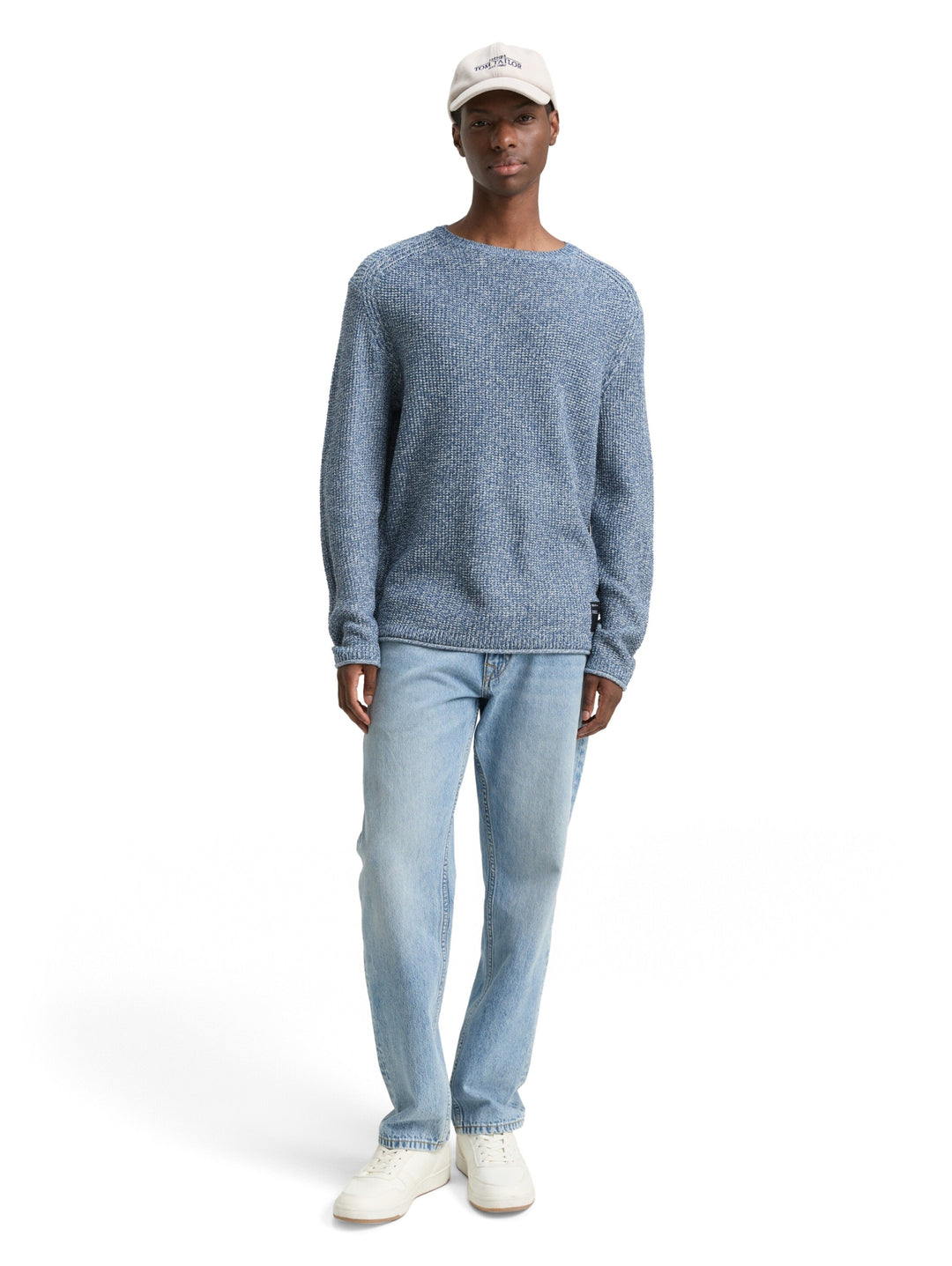 cosy structured two tone crew, denim blue white mouline 39363 Bild 3