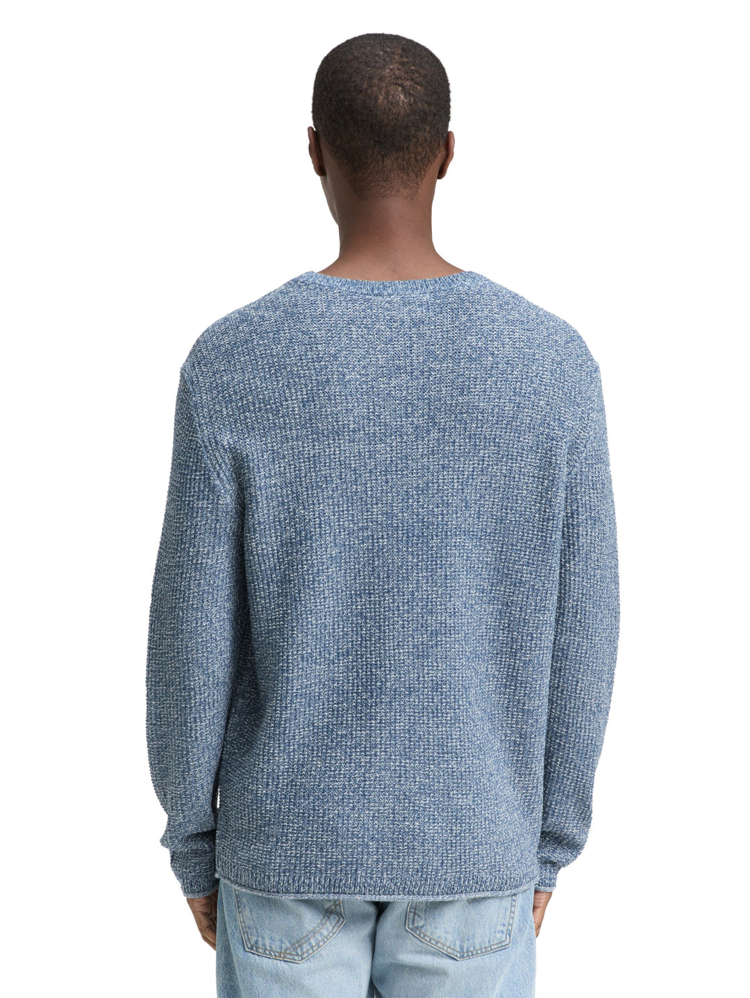 cosy structured two tone crew, denim blue white mouline 39363 Bild 4