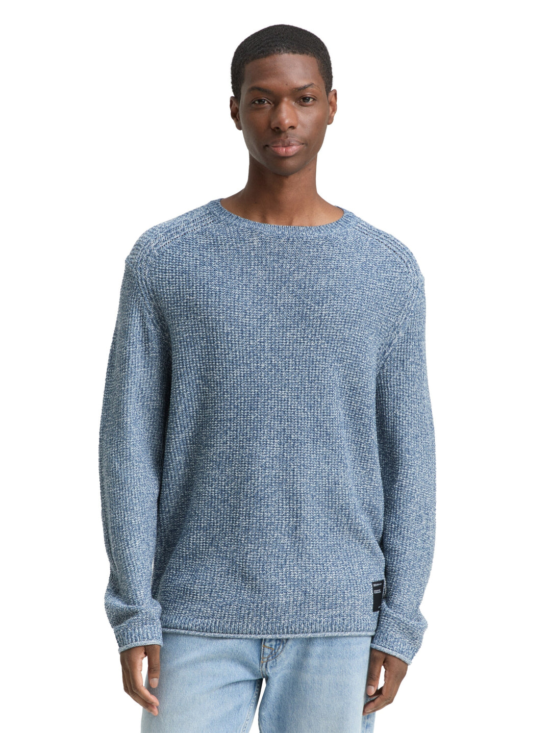 cosy structured two tone crew, denim blue white mouline 39363 Bild 5